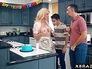 Mom gangbanged and DP fucked at this birthday party